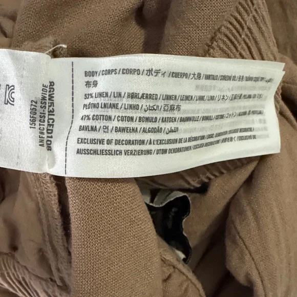 Abercrombie & Fitch Brown Wide Leg Linen Pants - Picture 3 of 4